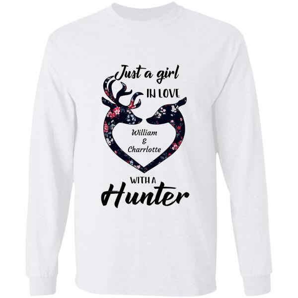 "Just a girl in love with a Hunter" couple's name personalized T-shirt TS-TU130
