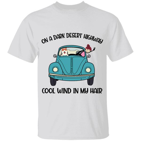 Dark Desert Highway bug, girl and dog, cat personalized T-Shirt TS-HR120