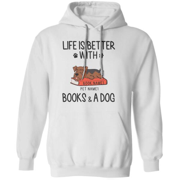 Life is better with books and dogs - dog, cat personalized T-Shirt TS-GH161