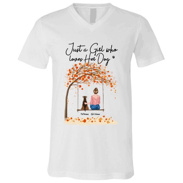Just A Girl Who Loves Dogs/ Cats- girl, dog, cat personalized T-Shirt TS-HR148