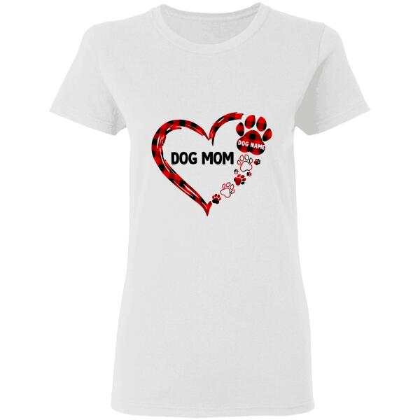 Dog Mom heart shape name personalized Dog T-Shirt TS-HR146B
