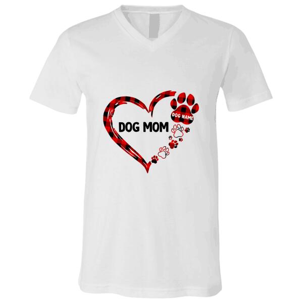 Dog Mom heart shape name personalized Dog T-Shirt TS-HR146B