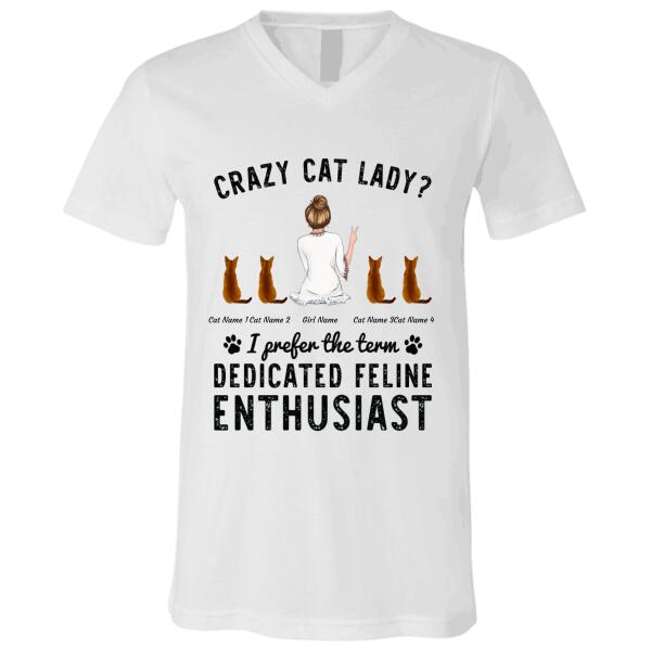 Dedicated Feline Enthusiast personalized cat T-Shirt