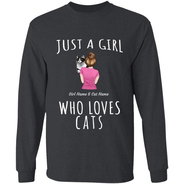 Just A Girl Loves Cats personalized cat T-Shirt