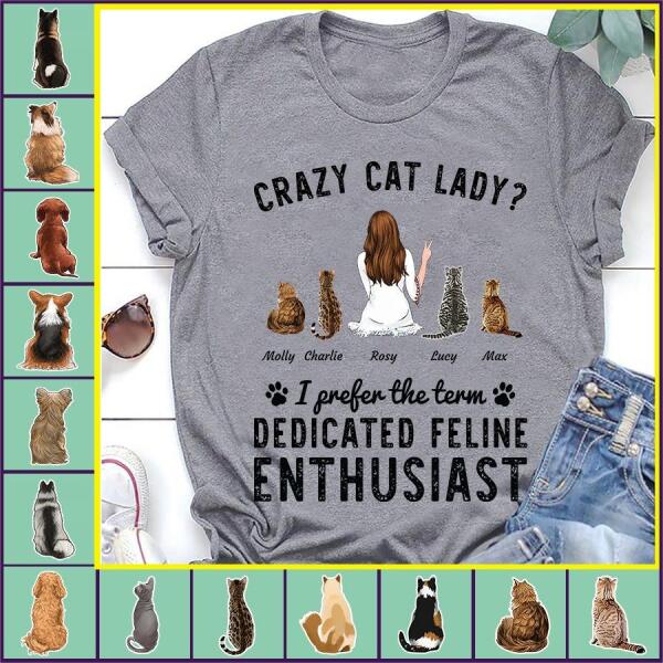 Dedicated Feline Enthusiast personalized cat T-Shirt