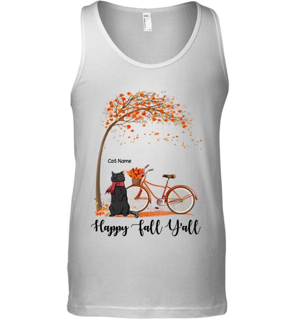 Happy Fall Y'all personalized Cat Fall T-Shirt TS-GH179