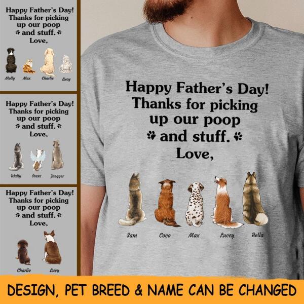 "Happy Father's Day" Back Pet, man and dog personalized T-shirt