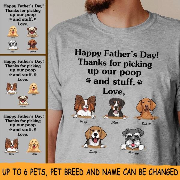 "Happy Father's  Day" dog, cat personalized T-shirt