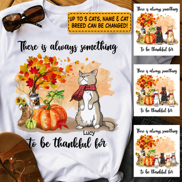 Thankful Fall personalized Cat T-Shirt TS-HR162