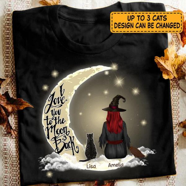 Love moon back halloween personalized Cat T-Shirt TS-HR167