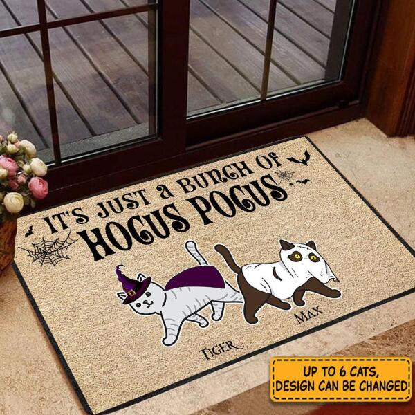 Just A Bunch Of Hocus Pocus Funny Personalized Cat Doormat DM-HR06