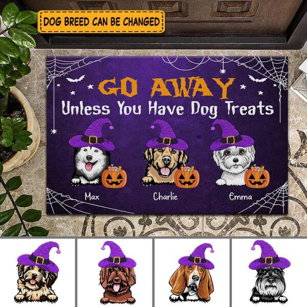 Go away Dog Halloween Personalized Doormat DM-TU08