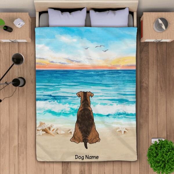 Sunrise at the beach Personalized Dog Blanket BK-TU02