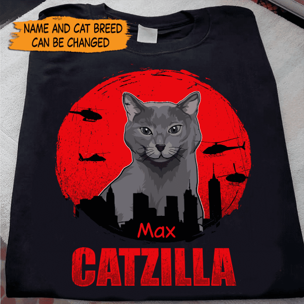 Spooky Catzilla Personalized Cat T-Shirt TS-HR181