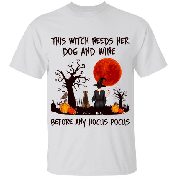This Witch Loves Dogs And Wine personalized Dog T-Shirt TS-HR168