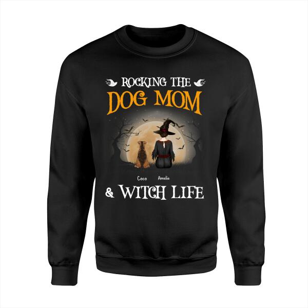 Rocking the dog mom and witch life Halloween personalized T-Shirt TS-GH182