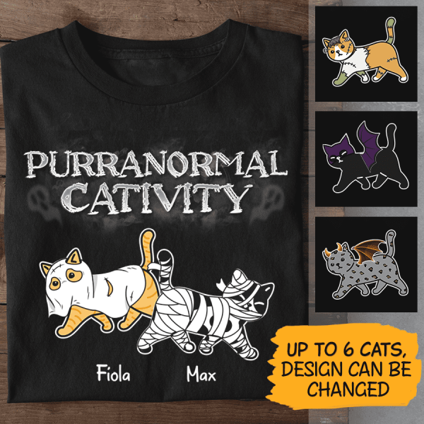 Purranormal Cativity Personalized Cat T-Shirt TS-HR165