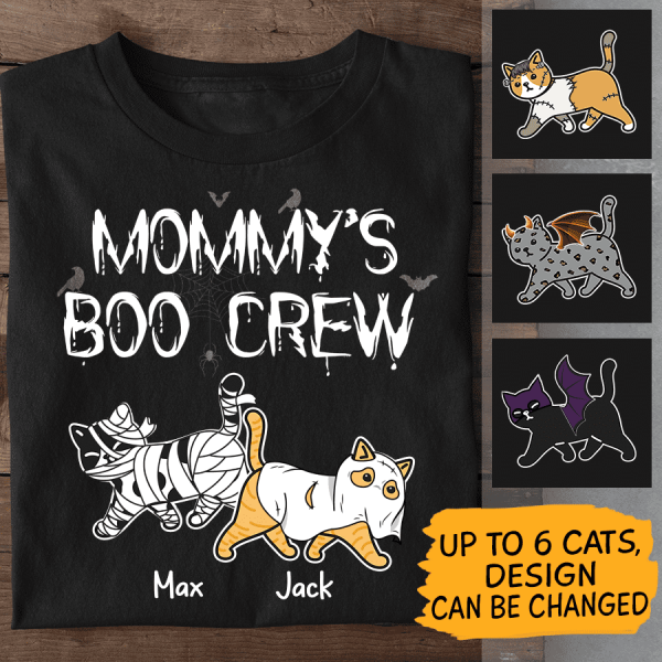 Funny Mommy’s Boo Crew Personalized Cat T-Shirt TS-HR178B