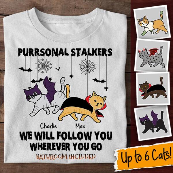 Spooky Purrsonal Stalkers Personalized Cat T-Shirt TS-HR191