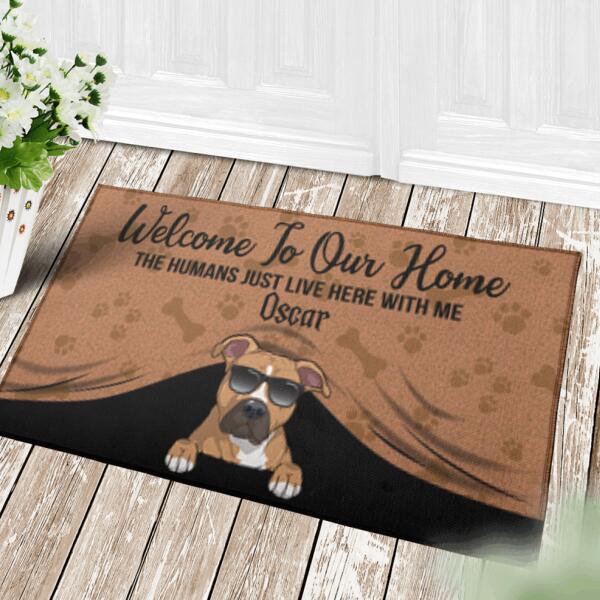 Welcome to our home Personalized Dog Doormat DM-TU13