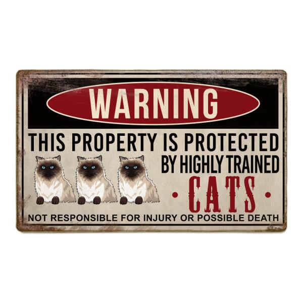 Warning: This property is protected by highly trained Dogs/Cats personalized doormat