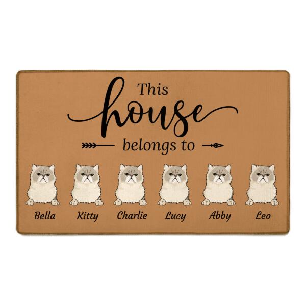 This House Belongs to cat and dog personalized doormat