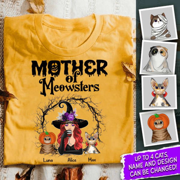 Mother Of Meowsters Personalized Cat T-Shirt TS-GH186