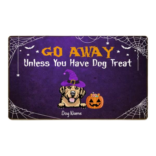 Go away Dog Halloween Personalized Doormat DM-TU08