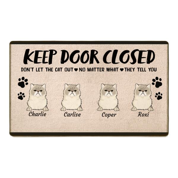"Keep Door Closed" Dog and Cat personalized doormat