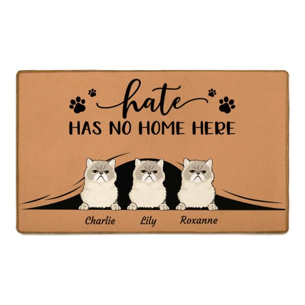 "Hate has no home here" dog and cat personalized doormat