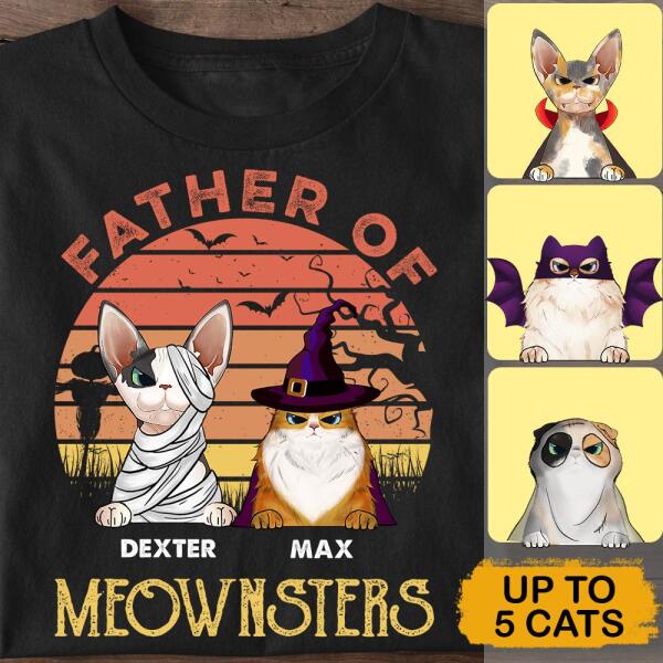 Father Of Meownsters Funny Personalized Cat T-Shirt TS-HR206