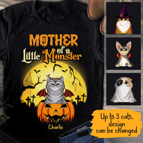 Mother Of Spooky Cats Personalized T-Shirt TS-HR208
