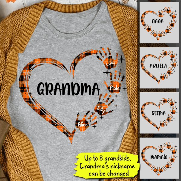 Grandma Heart Personalized T-Shirt TS-TU240