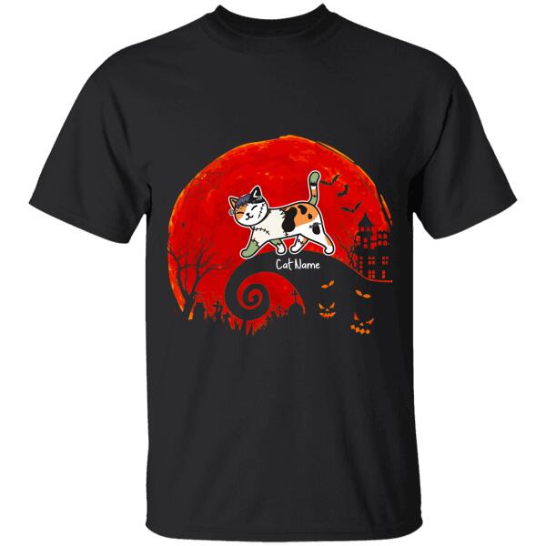 Spooky Cat And Halloween Moon Personalized T-Shirt TS-HR209