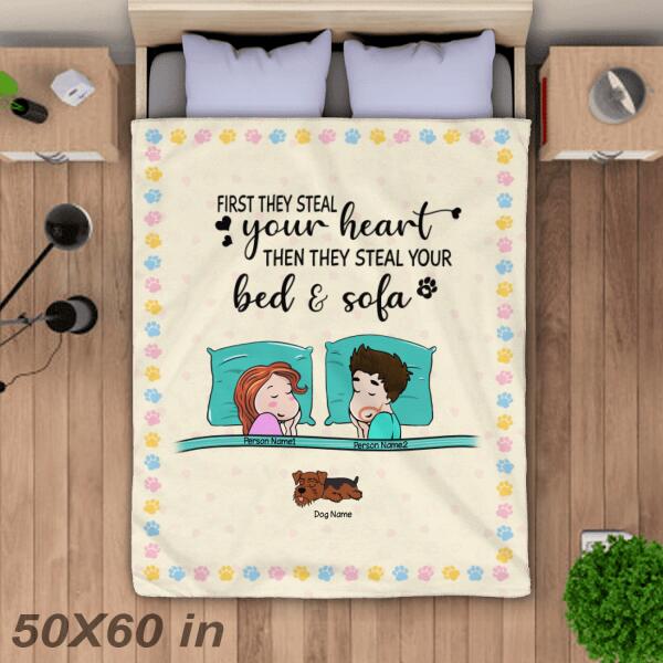 First they steal your heart Personalized Dog Blanket BK-GH03