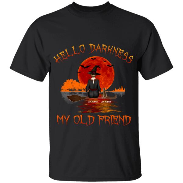 Hello Darkness My Old Friend Personalized Cat T-Shirt TS-HR195