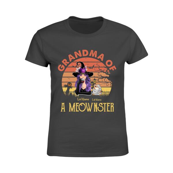Grandma Of Meownsters Personalized Cat T-Shirt TS-HR204