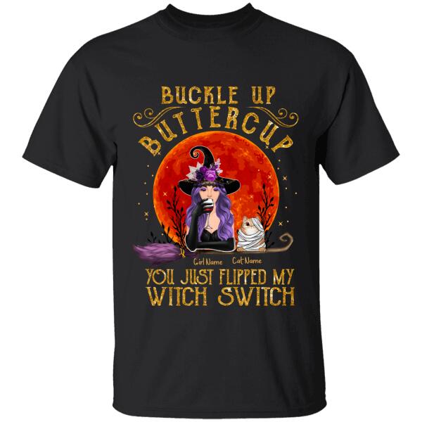 Buckle Up Buttercup Personalized Cat T-Shirt TS-GH197