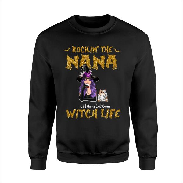 Rockin' The Nana Witch Life Cat Personalized T-shirt TS-GH202