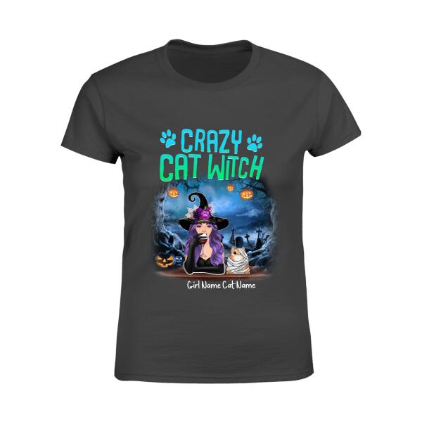 Crazy Cat Witch Personalized T-Shirt TS-HR220