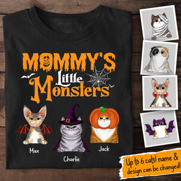 Mommy's Little Monster Personalized Halloween T-shirt TS-NN39