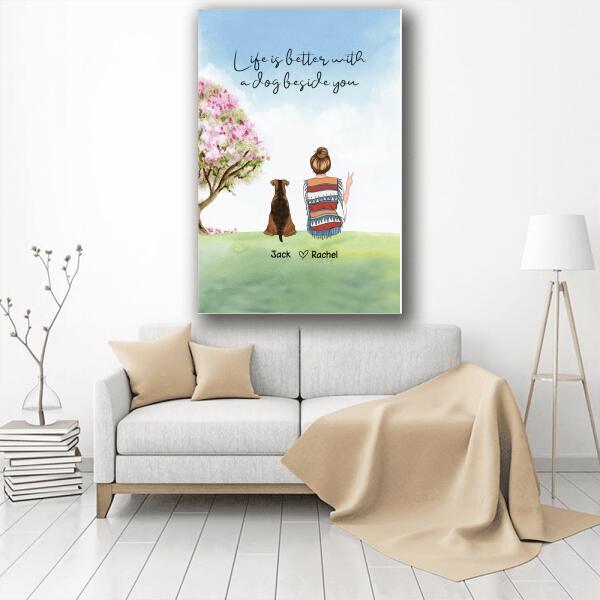 Life is better with pets beside you personalized pet  poster CP-TU08