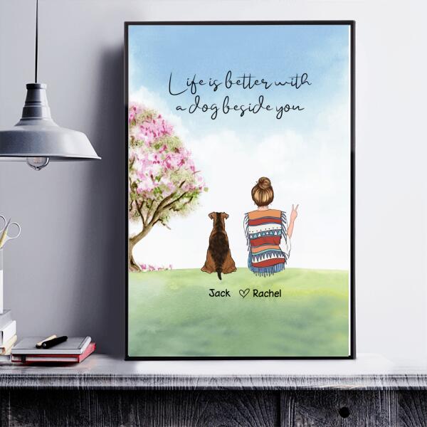 Life is better with pets beside you personalized pet  poster CP-TU08