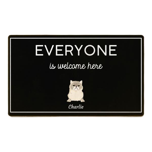 " Everyone is welcome here" cat and dog personalized doormat DM-TR04