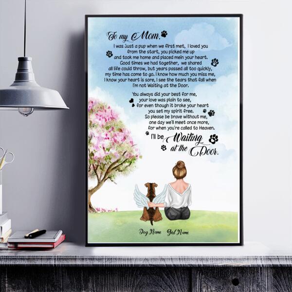 To my Mom Personalized Dog in Heaven Poster CP-TU20