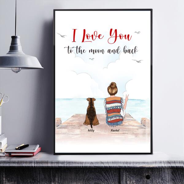 I love you to the moon and back Personalized Poster CP04