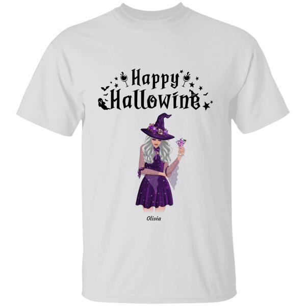 Happy Hallowine Personalized Halloween T-shirt TS-NN43