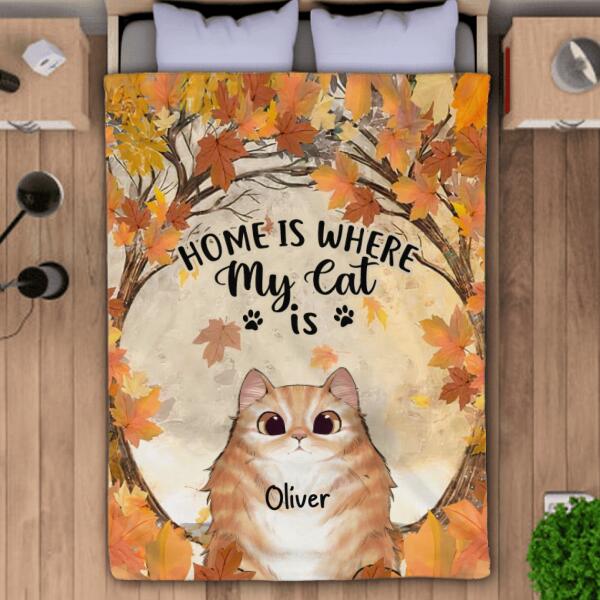 Home Is Where My Cats Are Personalized Blanket B-NB77