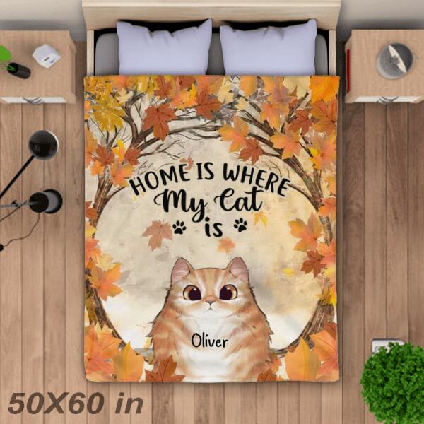 Home Is Where My Cats Are Personalized Blanket B-NB77