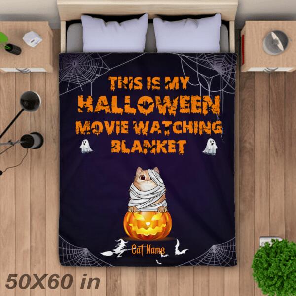 This Is My Halloween Movie Watching Personalized Cat Blanket B-PT63